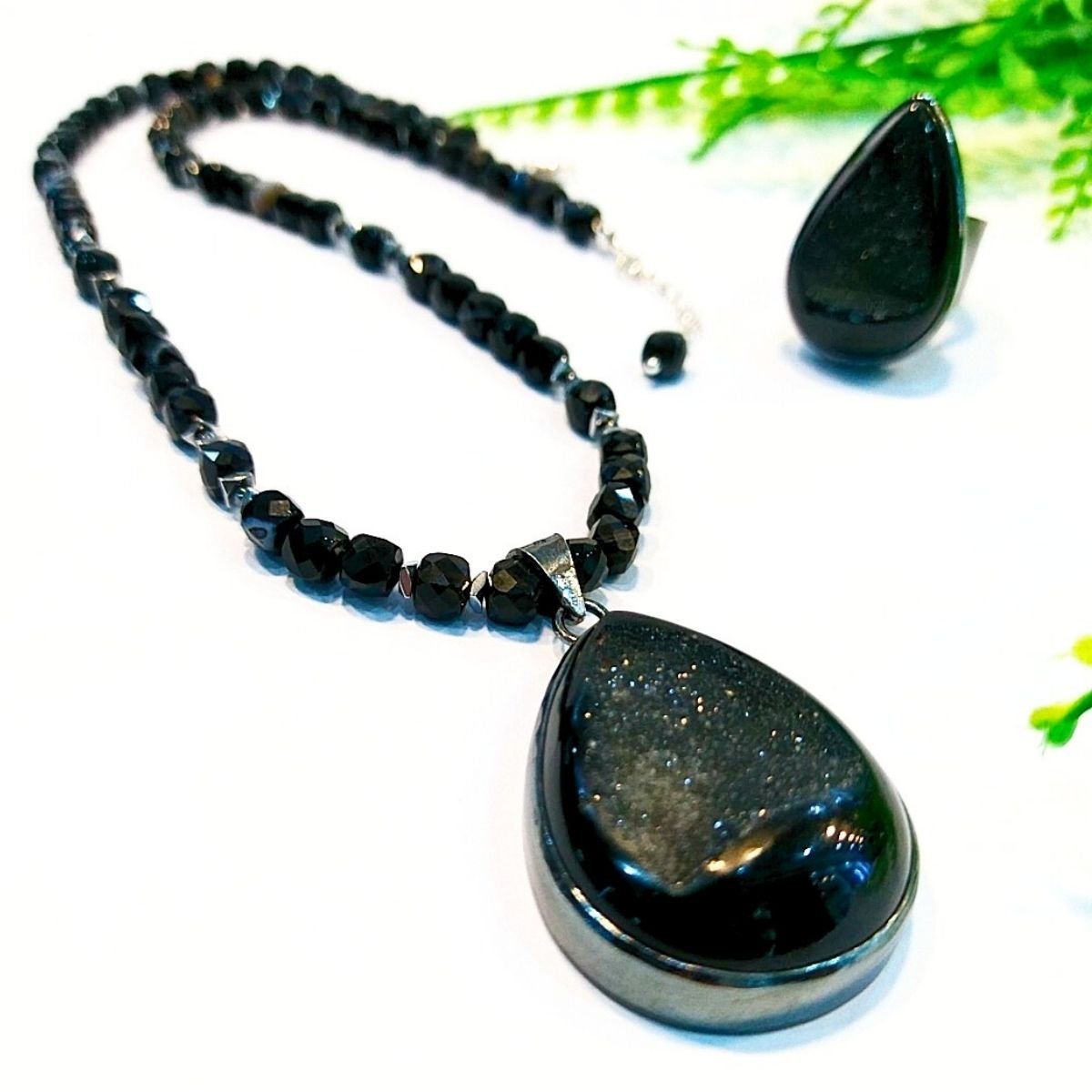 black druzy akik özel tasarım takım